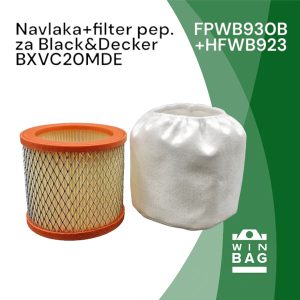 Hepa filter+zaštitna navlaka za Black&Decker BXVC20MDE